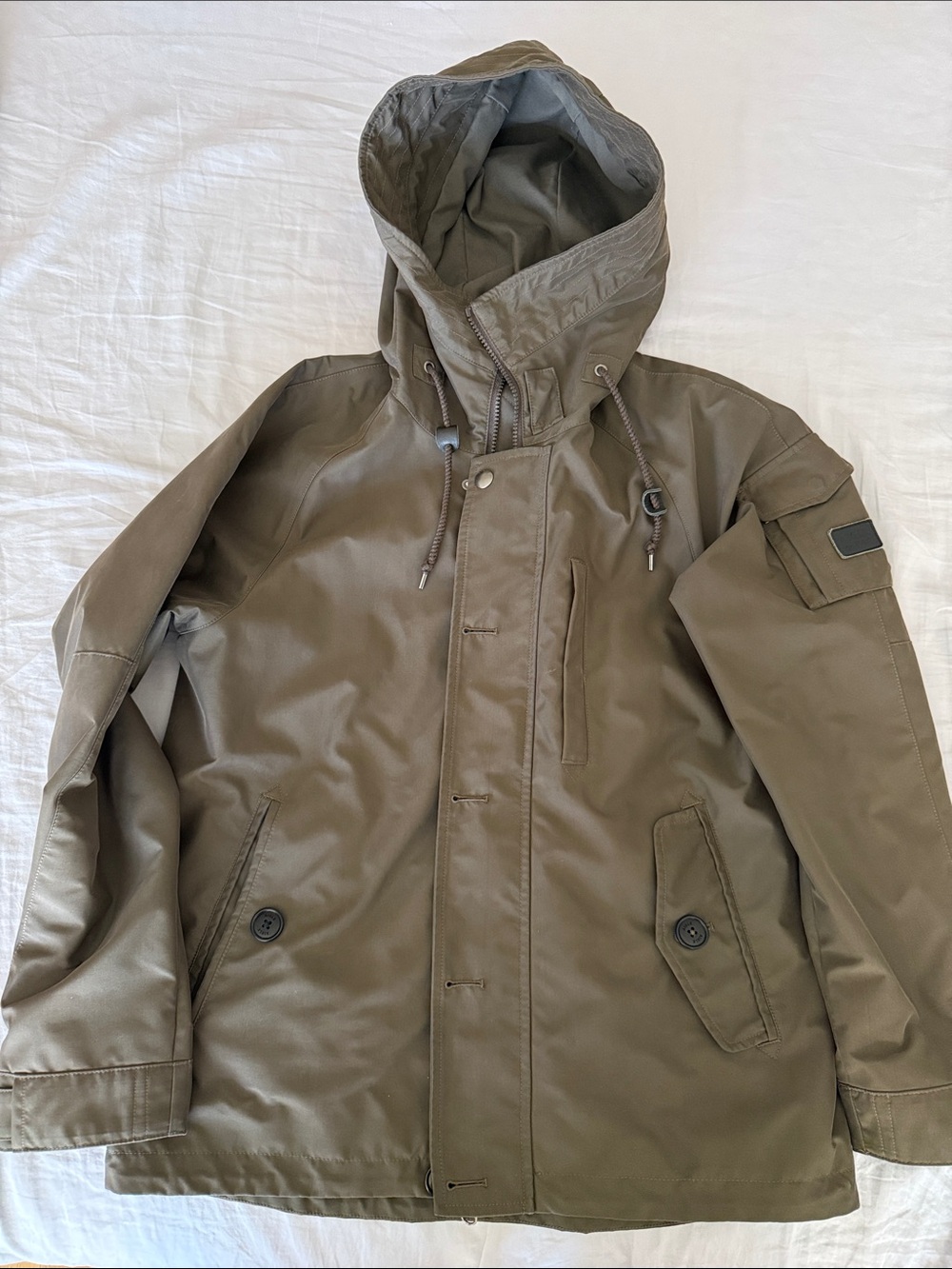 Aigle Hooded Field Jacket in Olive Green